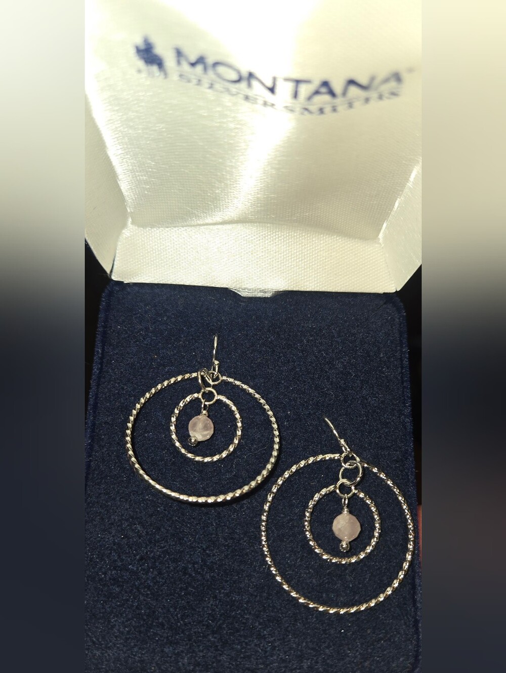 Montana Silversmiths Rose Quartz Waves Earrings